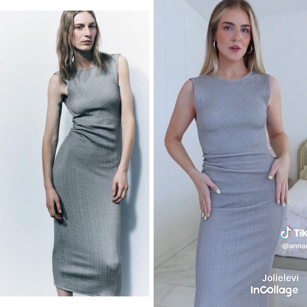 ZARA SHINY DRAPED DRESS